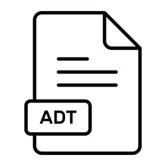 An amazing vector icon of ADT file, editable design