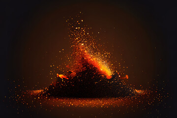 Fototapeta na wymiar Amazing Fire embers particles over color background, Fire sparks background, Abstract dark glitter fire particles lights. Generative Ai