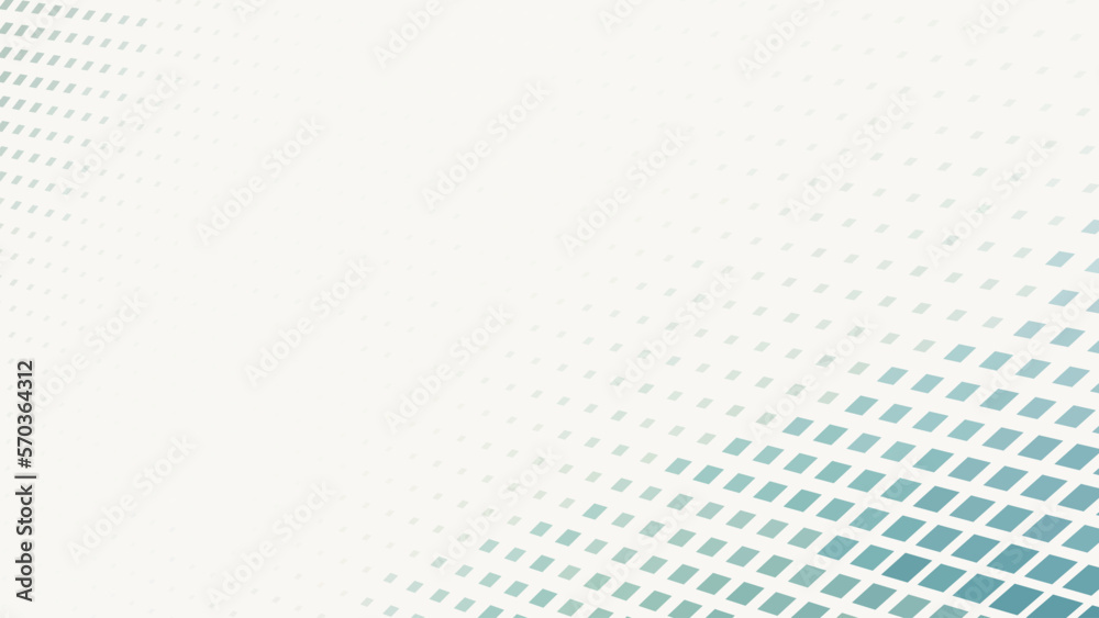 Poster Perspective dotted background with greyish teal squares. Minimal vector pattern