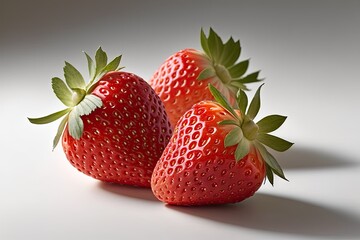 strawberries on a white background with Generative AI