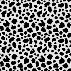 Obraz premium Vector seamless leopard pattern, black spots on a grey background classic design