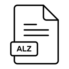 An amazing vector icon of ALZ file, editable design