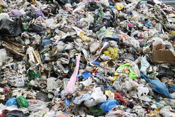 Pile of mixed municipal solid waste