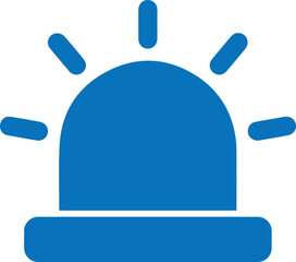 Siren icon, alert icon blue vector