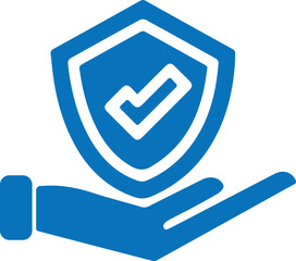 Insurance policy icon, business policy icon blue vector