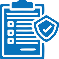 Insurance policy icon, business policy icon blue vector