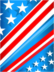 Blue red American background with stars and stripes.