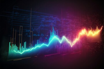 Technische Finanzdaten Analyse, Börsen Chart und Aktienkurs. Daten Diagramm für Datenanalyse am Finanzmarkt.
