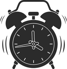 Alarm icon, bell icon black vector