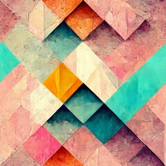 Seamless pattern abstract triangular shapes. AI generative. 
