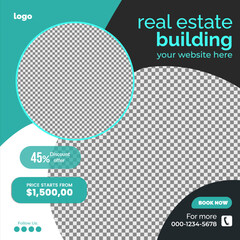 Real estate social media post bundle design, Modern Real Estate social media post Template, Real estate social media post web banner template design