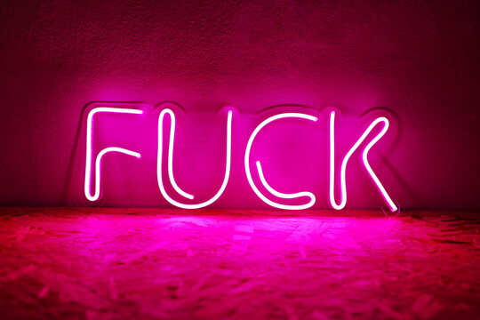 Pink neon sign fuck. Trendy style. Neon sign. Custom neon. Home decor.