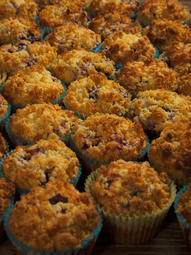 Baked muffins on impressive textures and color pallets that can be used as backgrounds or for compositing ads even printing and giving a nice feel to your room or business