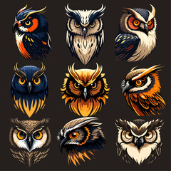 Owl Vector Logo Illustration Pack