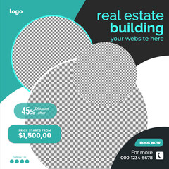 Real estate social media post bundle design, Modern Real Estate social media post Template, Real estate social media post web banner template design