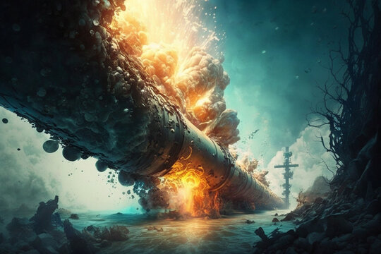 underwater explosion pipeline sea ocean gas