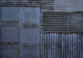 old corrugated steel tin wall