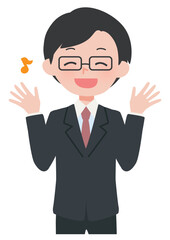 男性ポーズ　スーツ