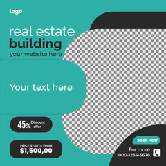 Real estate social media post bundle design, Modern Real Estate social media post Template, Real estate social media post web banner template design