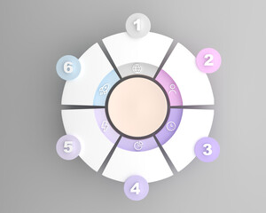 Circle chart infographic template for presentations, banner design for advertising