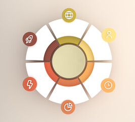 Circle chart infographic template for presentations, banner design for advertising