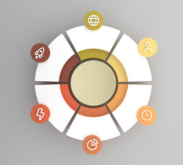 Circle chart infographic template for presentations, banner design for advertising
