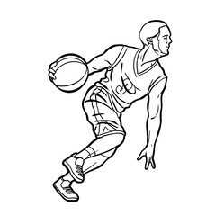 Fototapeta na wymiar basketball player action