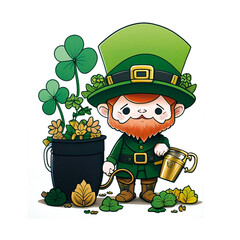 Leprechaun - Irischer Kobold - St. Patricks Day Meme - Generative AI - obrazy, fototapety, plakaty