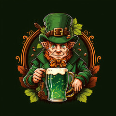 Leprechaun - Irischer Kobold - St. Patricks Day Meme - Generative AI - obrazy, fototapety, plakaty