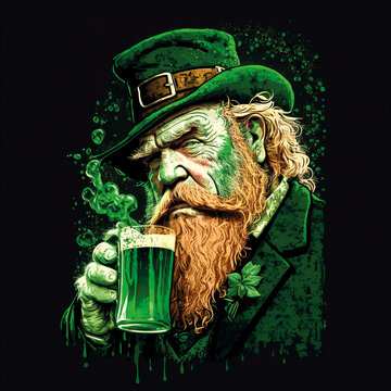 Leprechaun - Irischer Kobold - St. Patricks Day Meme - Generative AI