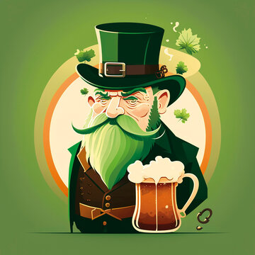 Leprechaun - Irischer Kobold - St. Patricks Day Meme - Generative AI