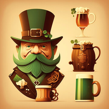Leprechaun - Irischer Kobold - St. Patricks Day Meme - Generative AI