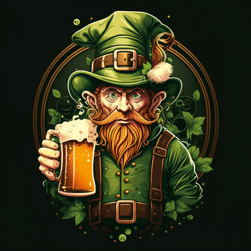 Leprechaun - Irischer Kobold - St. Patricks Day Meme - Generative AI