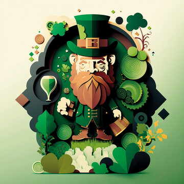 Leprechaun - Irischer Kobold - St. Patricks Day Meme - Generative AI
