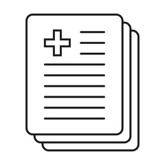 Fototapeta premium Medical record icon, medical report icon, medical history thin line icon, vector isolated.