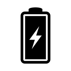 Fototapeta premium Battery icon with lightning bolt sign. Battery charging icon with lightning bolt symbol.