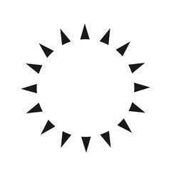 Vector illustration, icon depicting an empty circle with rays Flat design. 