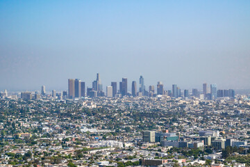 Fototapeta na wymiar City Skyline View of Downtown Los Angeles, CA