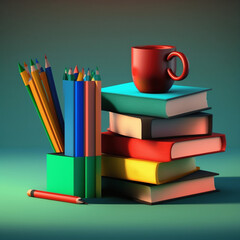 books and pencils