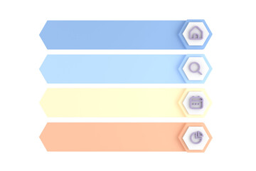 Fototapeta premium infographics for set of colorful hexagon buttons, banner design as set.