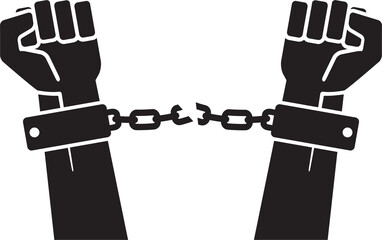 Hands broken chains