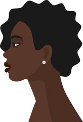 Beautiful black girl in profile