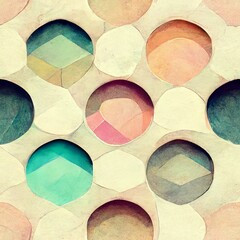 Seamless pattern abstract circular shapes. AI generative. 