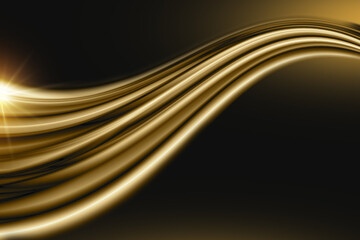 Gold wave on black background