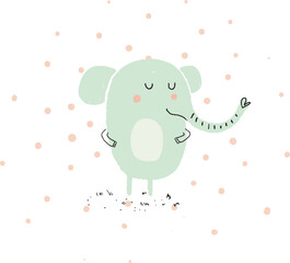 elephant illustration for print