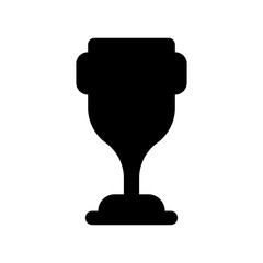 Cup icon isolated on black. Achievement trophy symbol suitable for graphic designers and websites on a white background