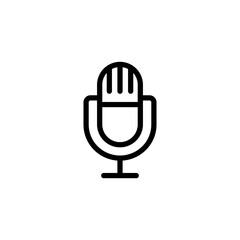 Microphone icon isolated on black. Microphone symbol suitable for graphic design and websites on a white background.