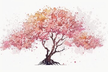 Obraz na płótnie Canvas cherry tree illustration