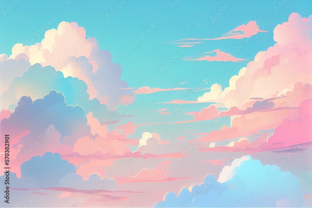 Wall mural pastel color of sky background. illustration graphic design. generative ai