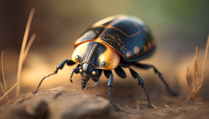 Naklejka premium macro d'une coccinelle de face